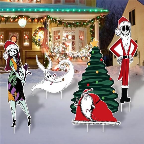 Nightmare Christmas Decorations Christmas Yard Signs with Stakes,4 PCS - Picture 3 of 6